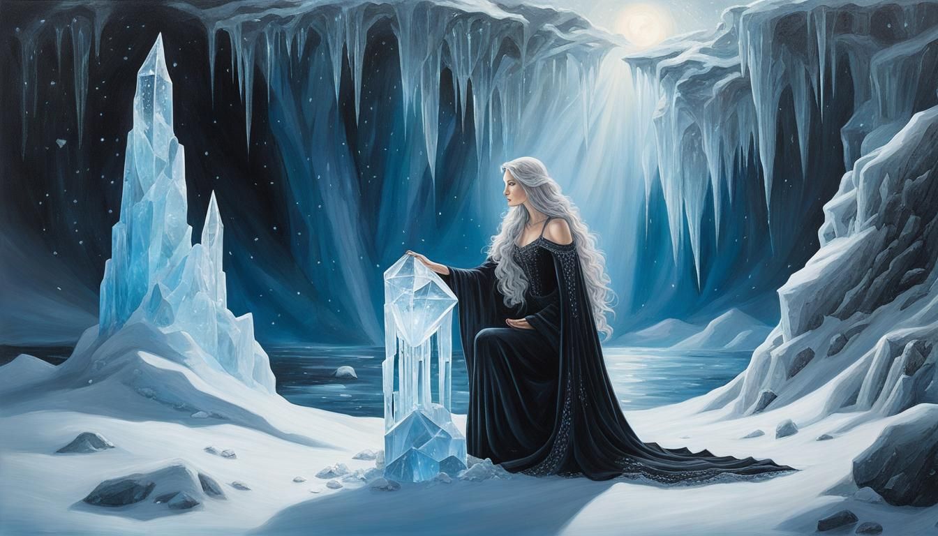 Handing over the magical ice diamond