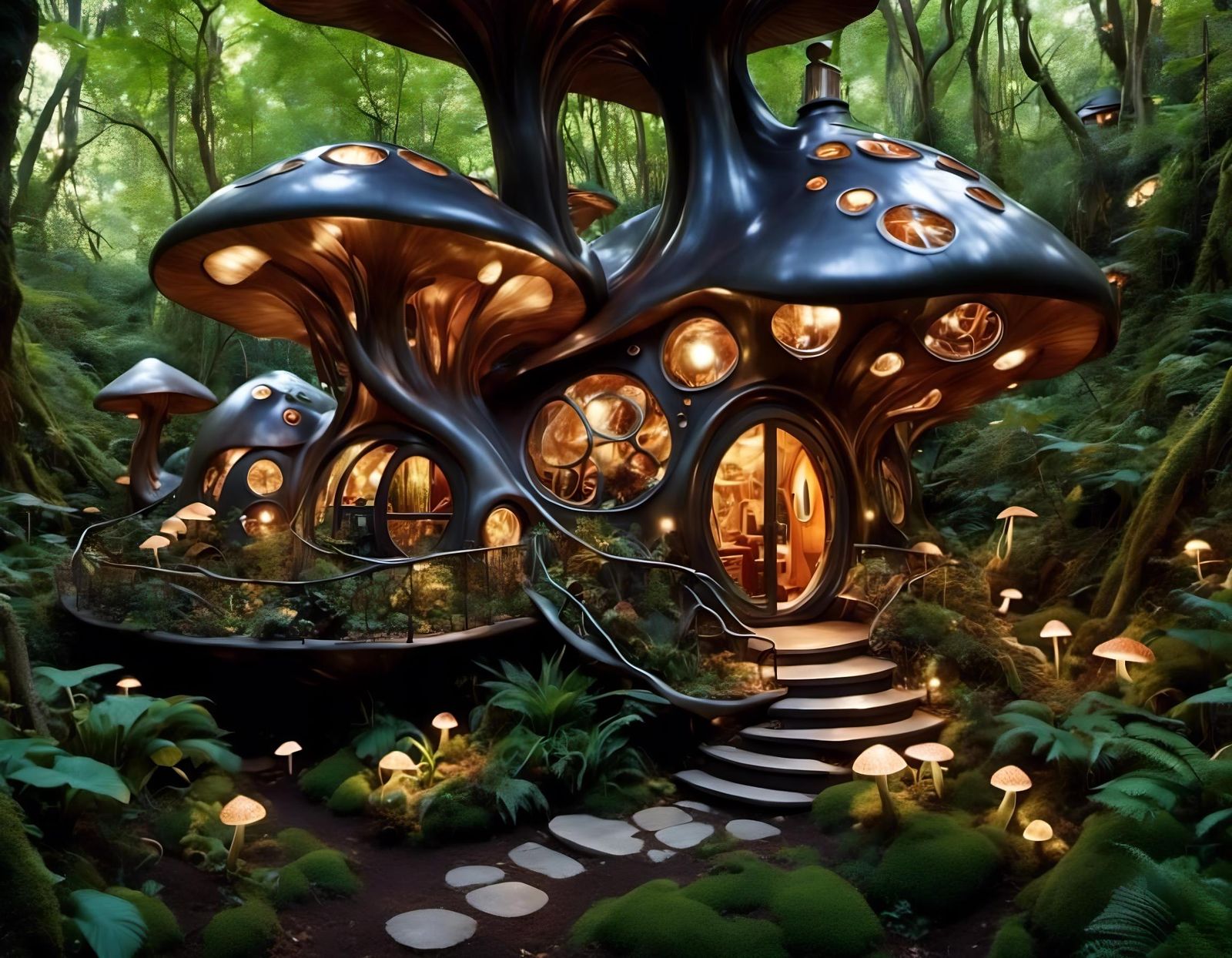 Futuristic Mushroom Hobbit Hole  by @Mavrik