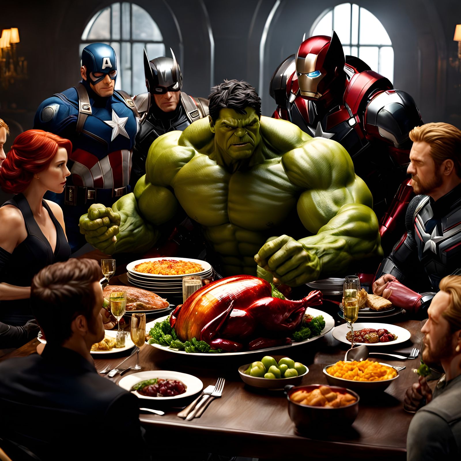 Avengers Assemble! (Batman gate-crashing)  by @Fibek