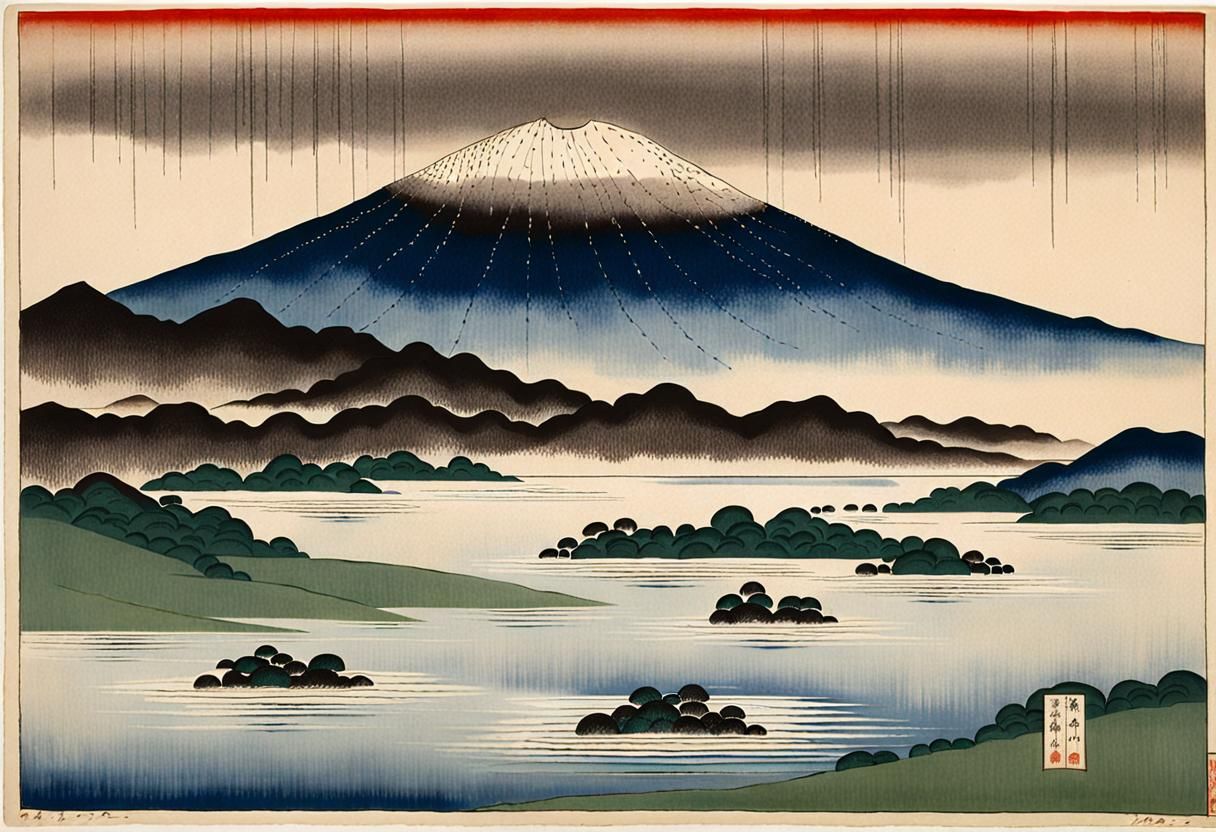 Komura Yukisaki « Pluie d’Osen » vers 1941 Musée d’art Shimi...