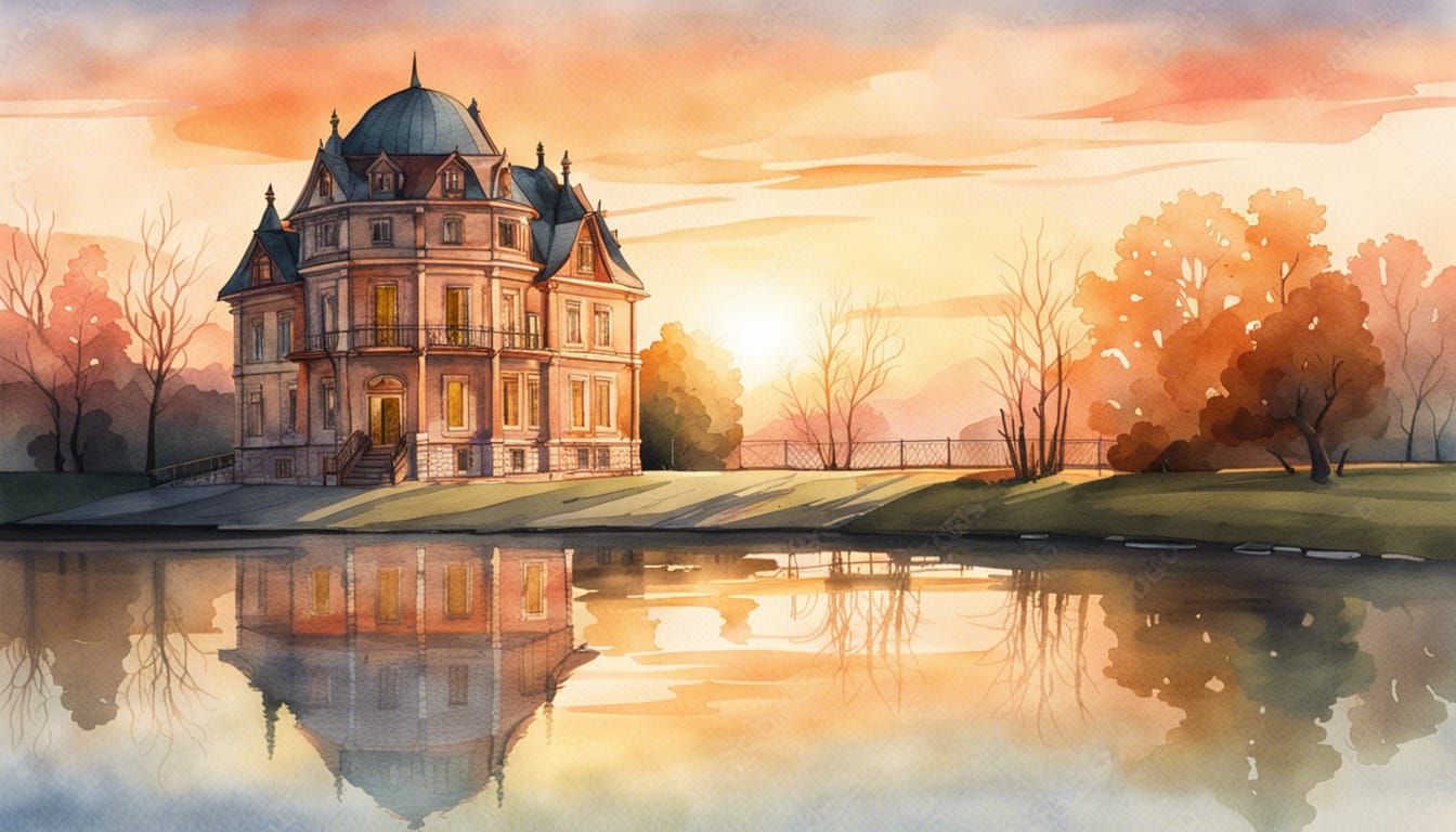 Watercolour sunset  by @STRIDER