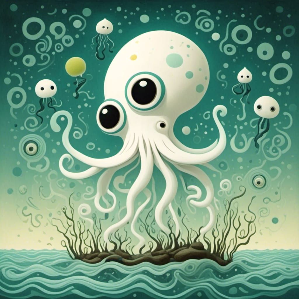 <lora:White Light:1.0> White Octopus