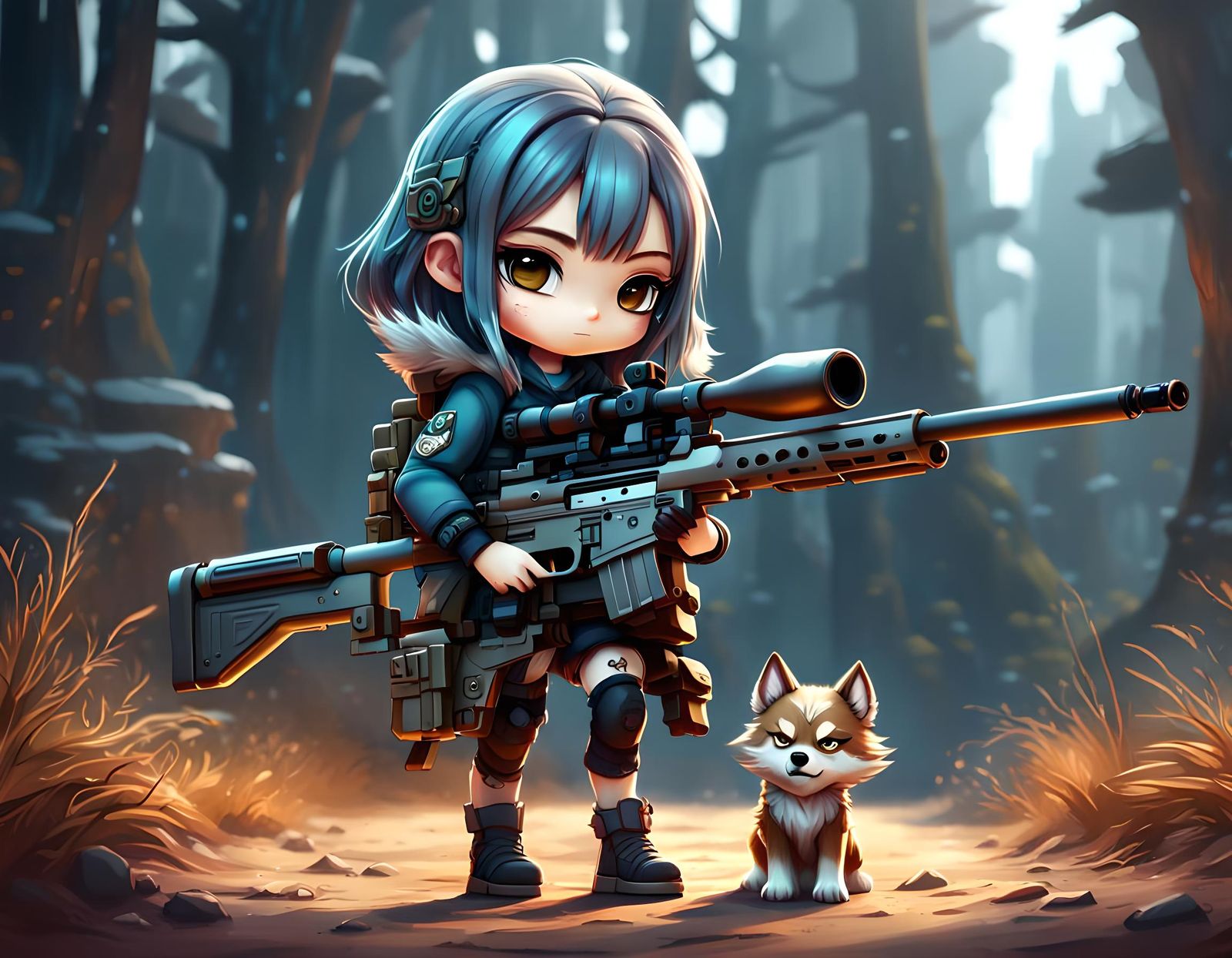 Chibi Gun. - AI Generated Artwork - NightCafe Creator