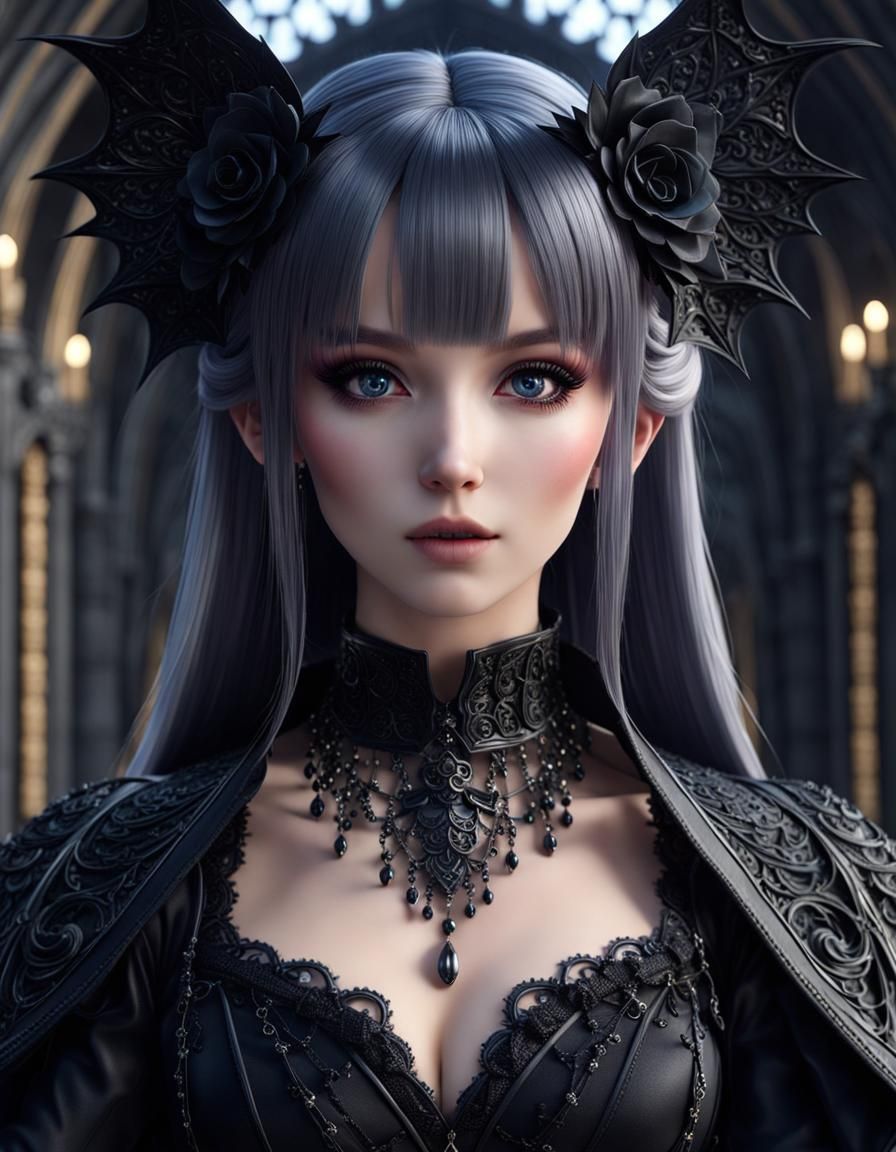 Anime Girl Gothic Ai Generated Artwork Nightcafe Creator