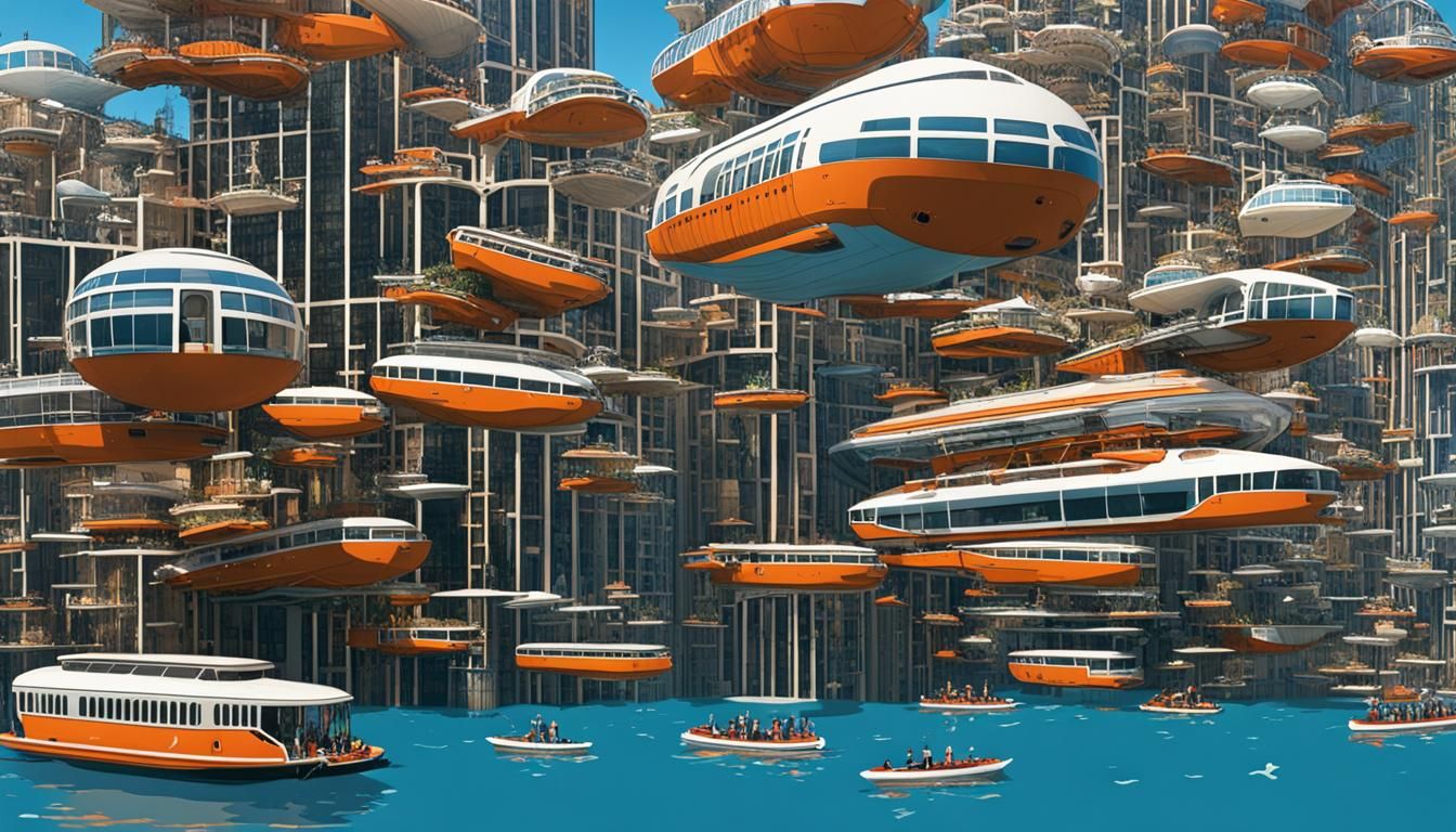 Flying Boats City - AI Generated Artwork - NightCafe Creator