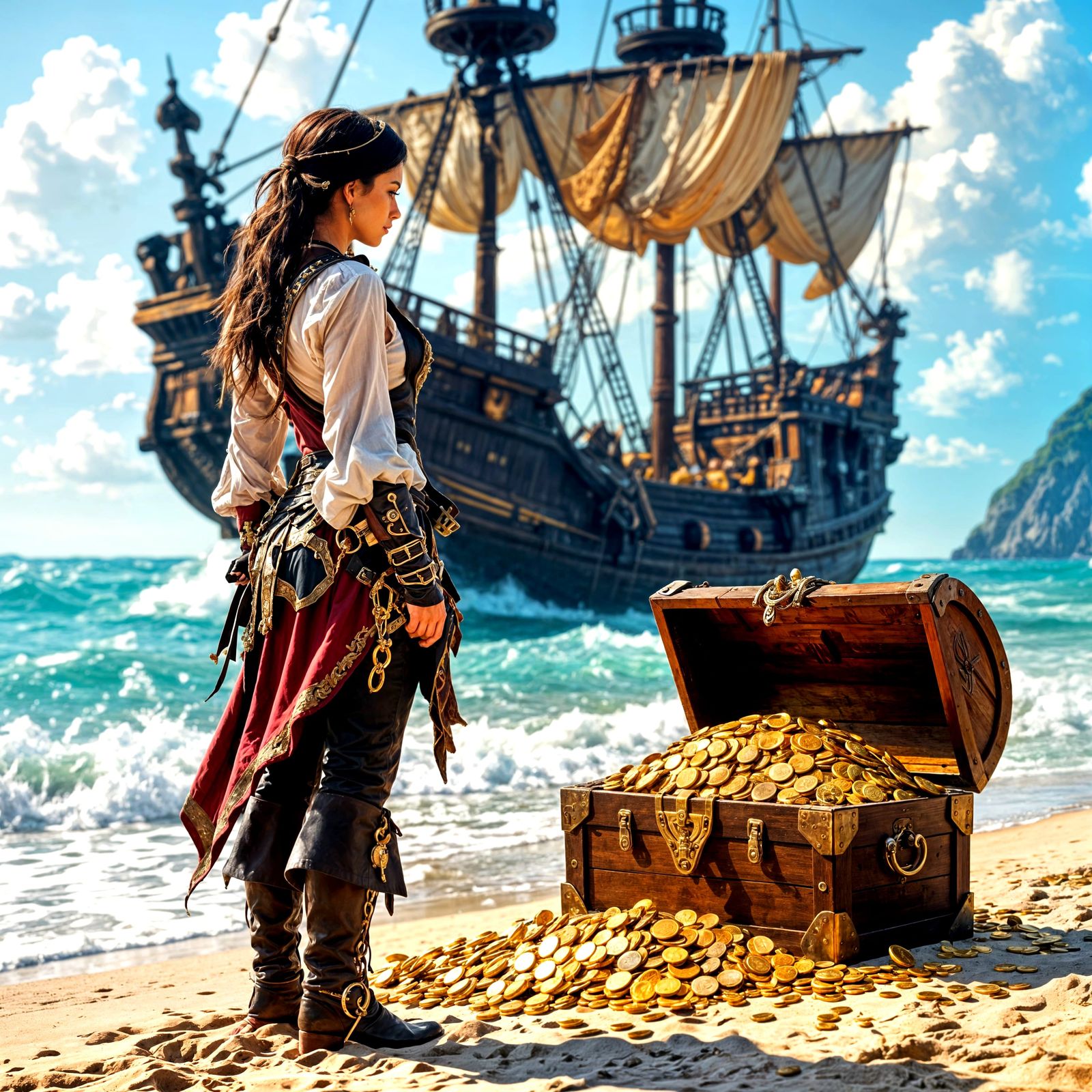 A Lonely Pirate and Her Treasure Chest   by @Paul Fox