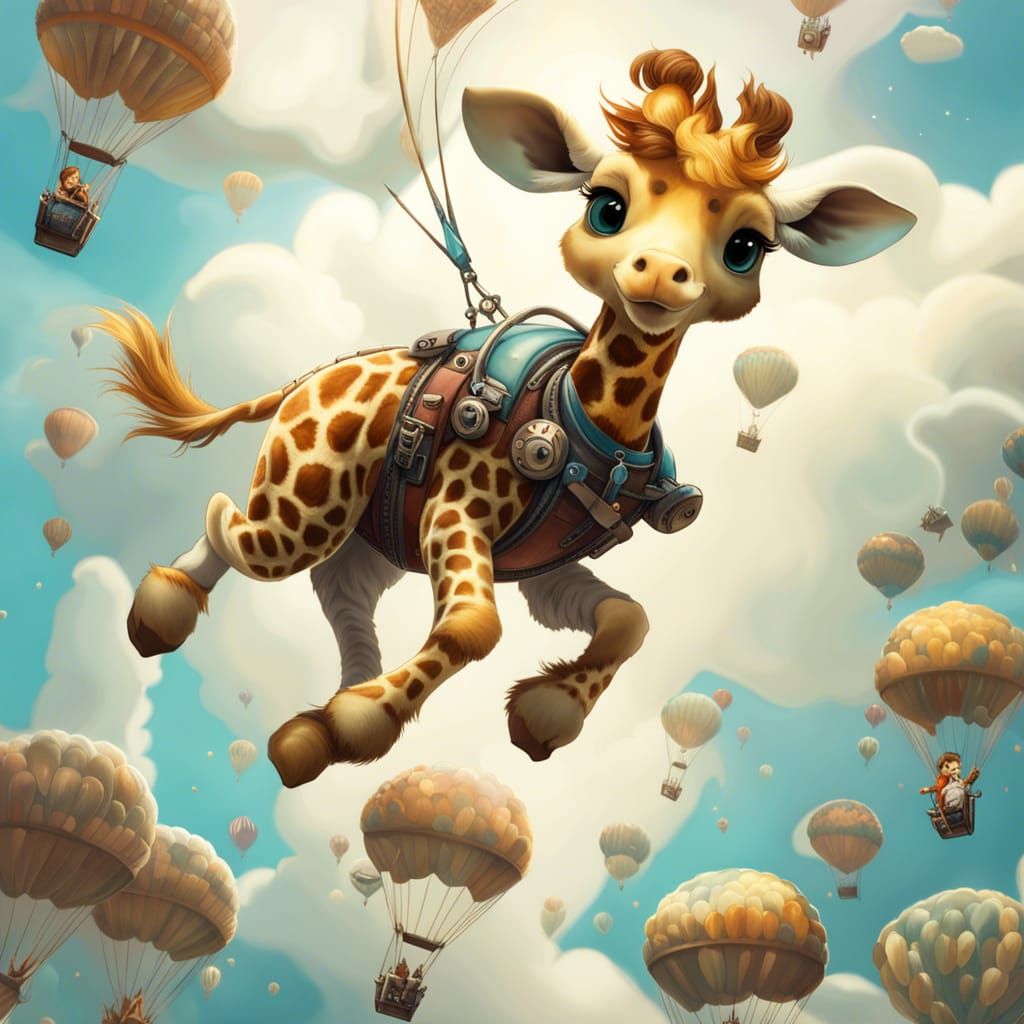 Look Momma, I'm flyin  😍😍🦒  by @Darkling