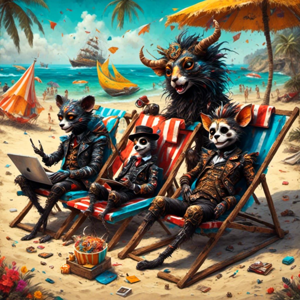 Macabre Gremlins at the Beach