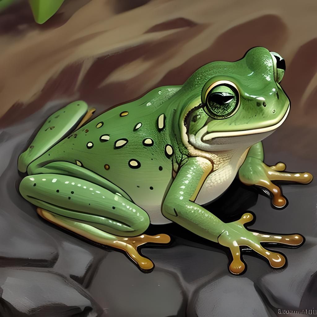 Minimalist Green Frog Illustration