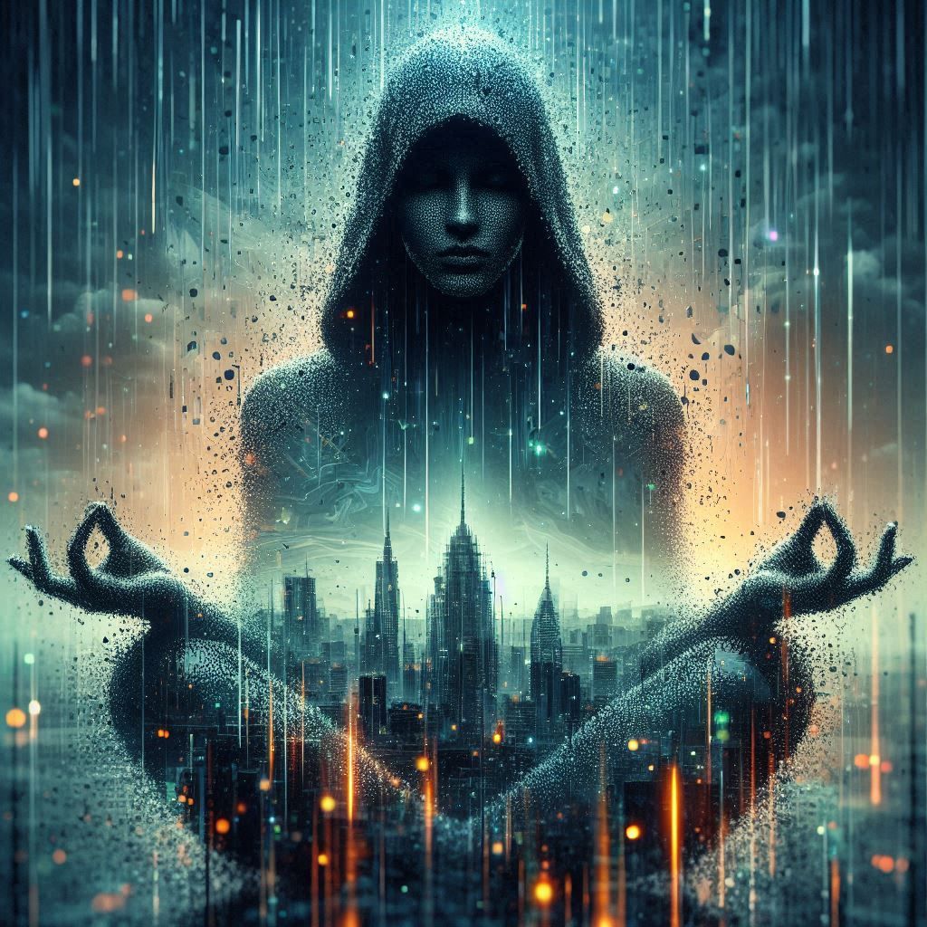 double exposure beautiful fantasy DALL-E 3 portrait landscap...