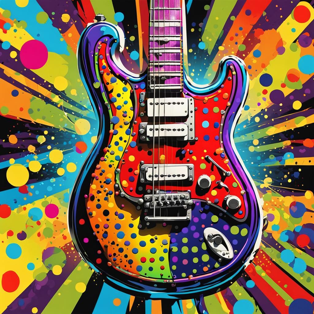 Electric Guitar Pop Art - AI Generated Artwork - NightCafe Creator