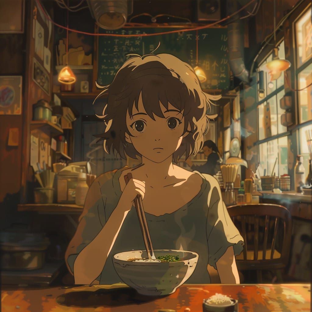 Girl Eating Ramen