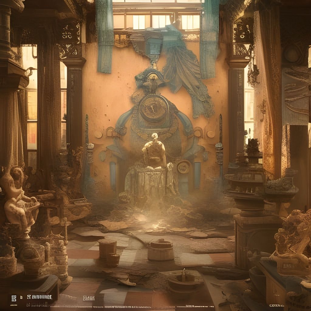Greek Steampunk house of statues