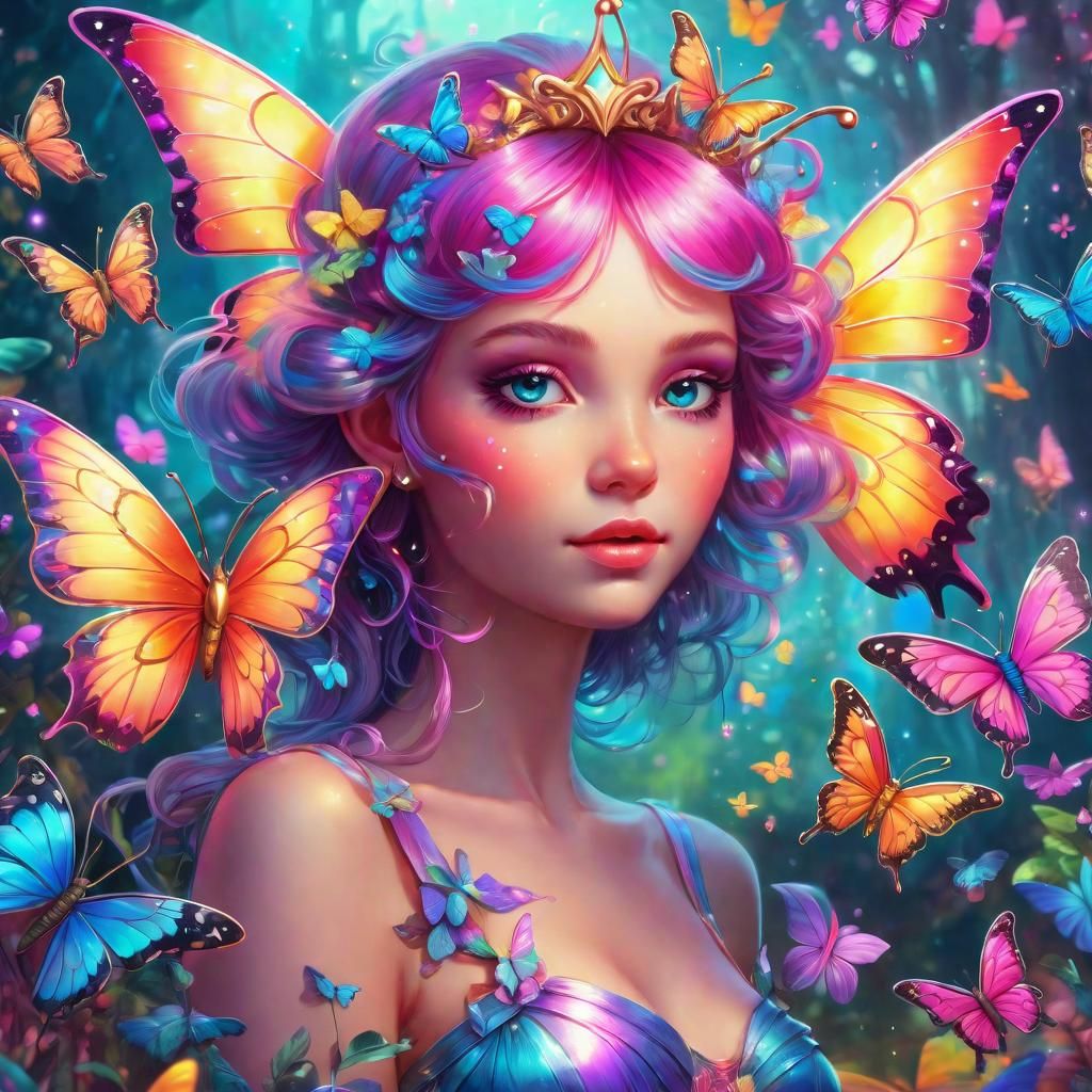 A Fairy Surrounded By Butterflies - AI Generated Artwork - NightCafe ...