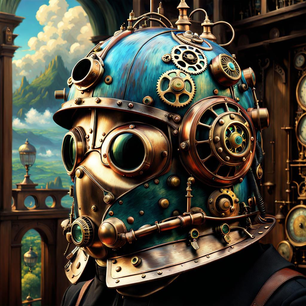Steampunk Helmet  by @Yulia 