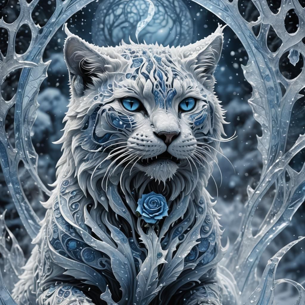 highly-detailed digital image of a mystical feline creature ...