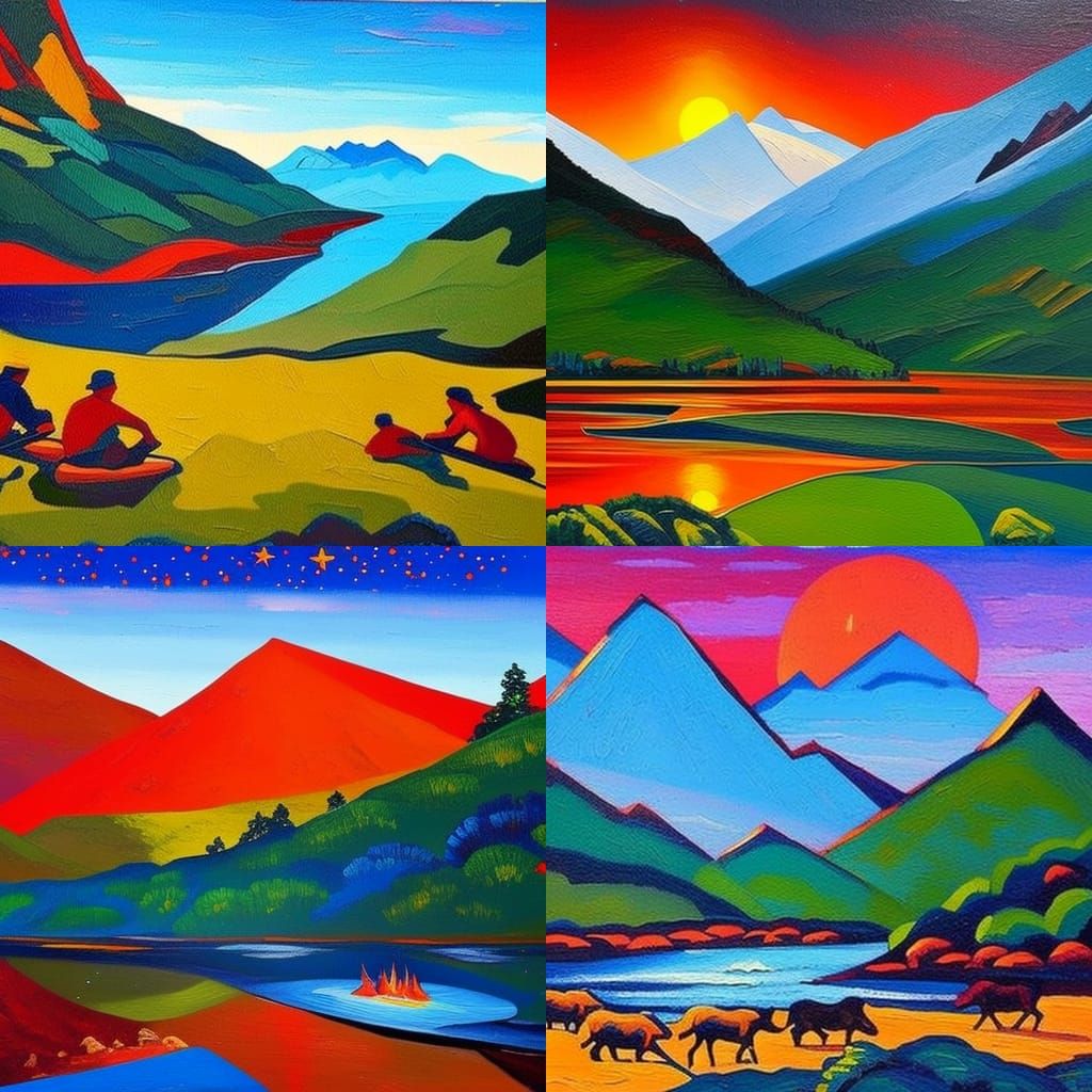 Fire In The Mountains AI Generated Artwork NightCafe Creator