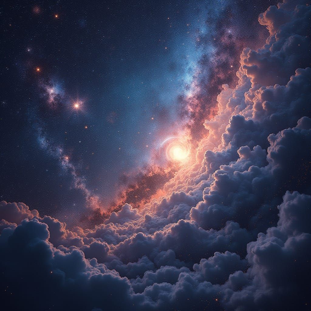 Magical Pink Forest with Lake and Swans