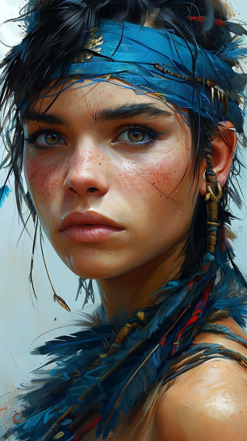 Senua, Furiosa, Edelgard, in the style of Charlie Bowater, s...