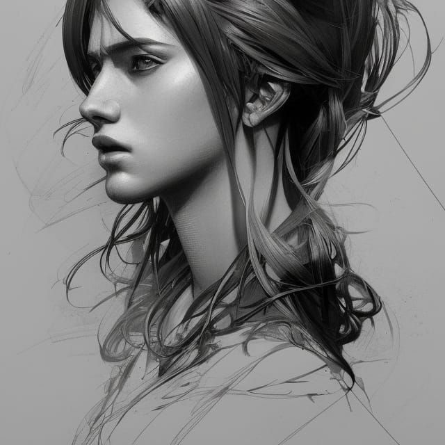 Pencil Sketches of a woman  undefined