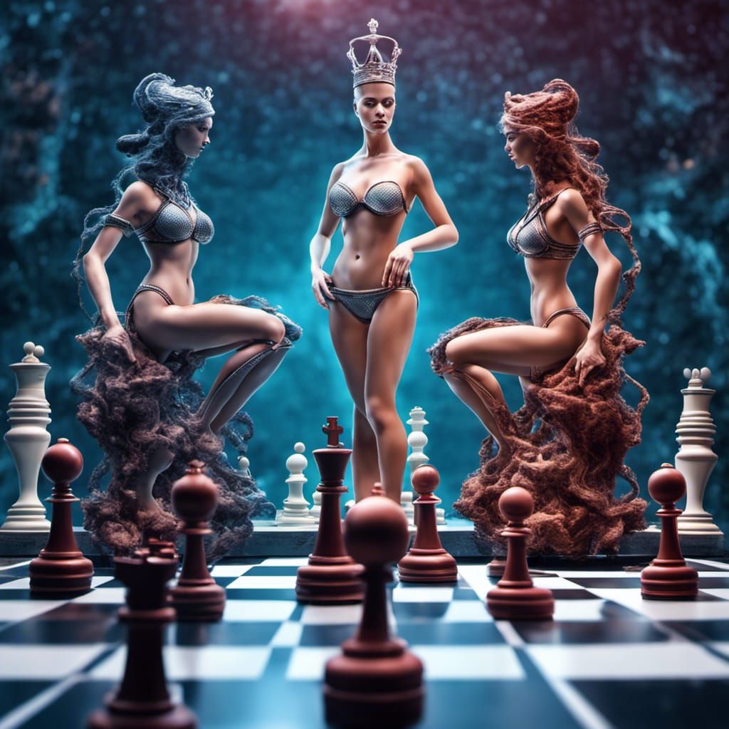 Artificial intelligence Venus sculpture versus girls in  bik...
