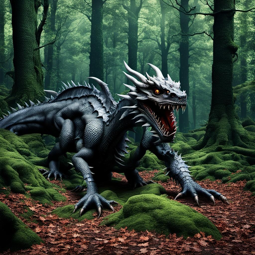 Dead dragon in the woods