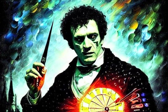 "Dr. Frankenstein Playing Darts with Inspector Kemp"