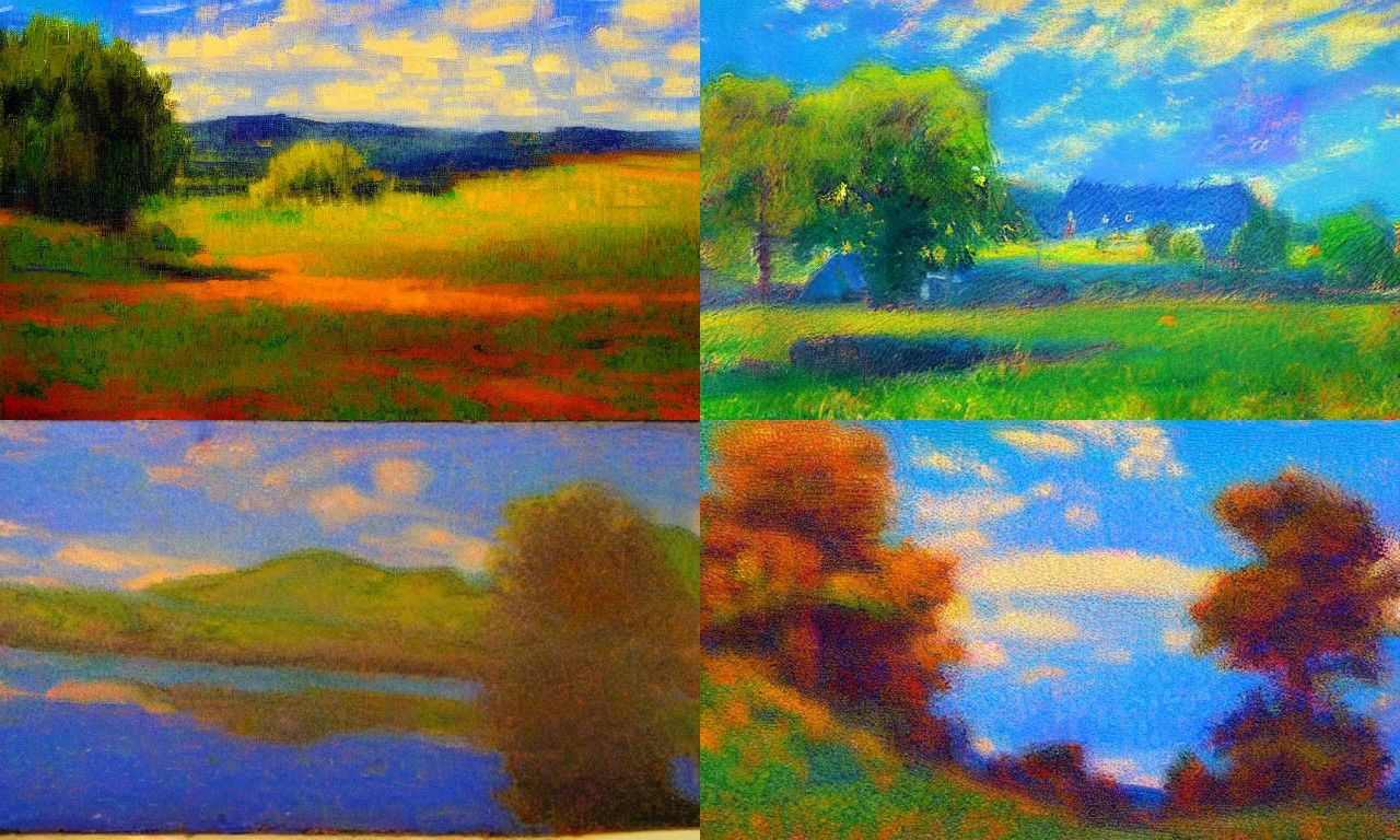 Landscape in the style of Impressionism