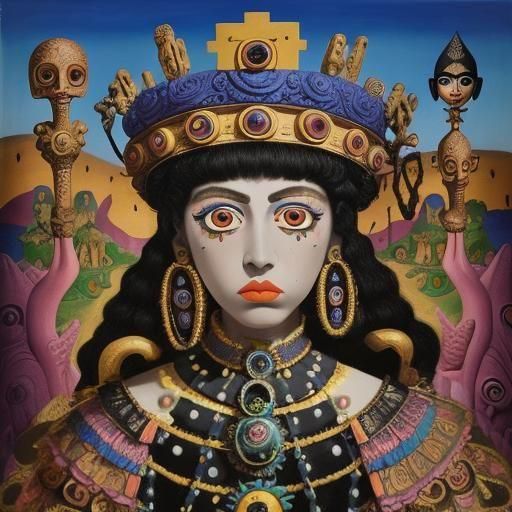 Aztec Princess in the style of Claude Cahun and James Bidgoo...
