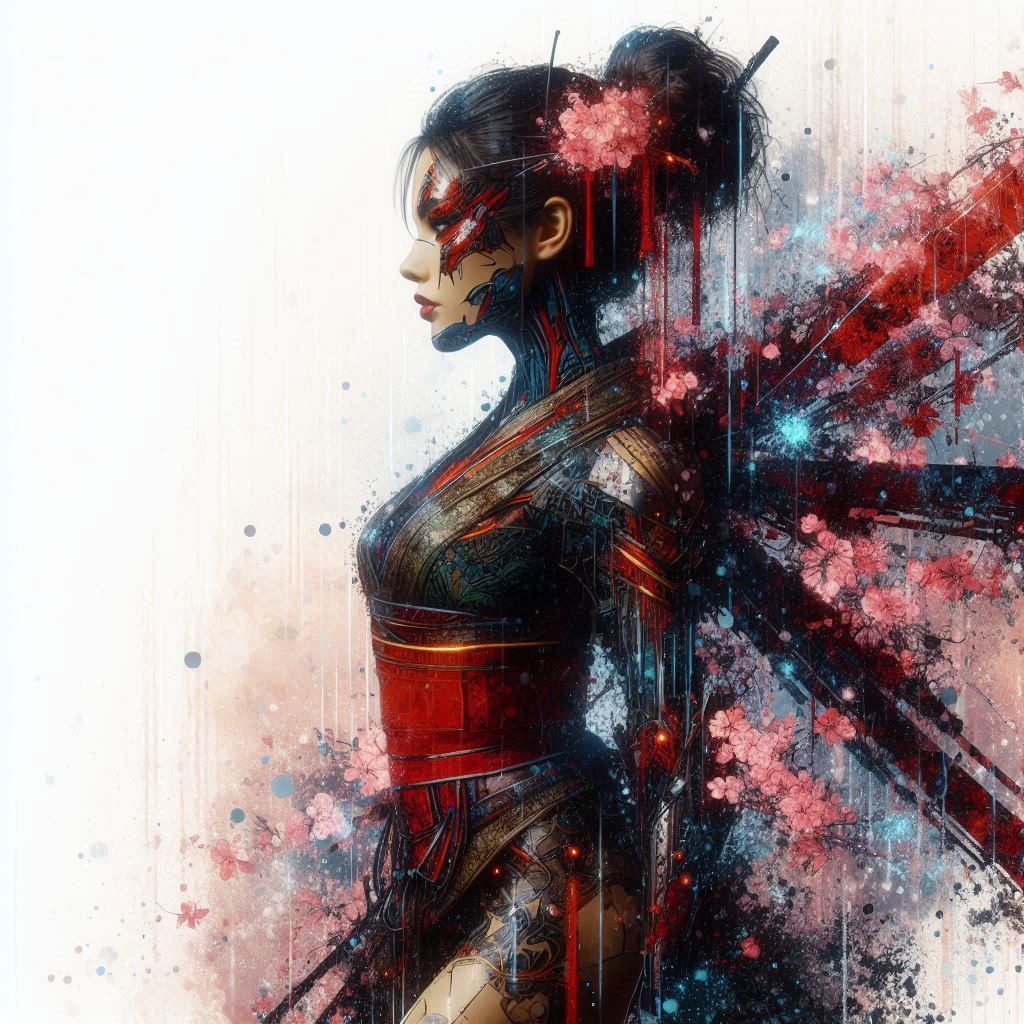 double exposure beautiful fantasy DALL-E 3 portrait landscape..