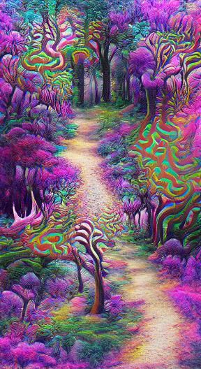 Psychedelic Forest Path