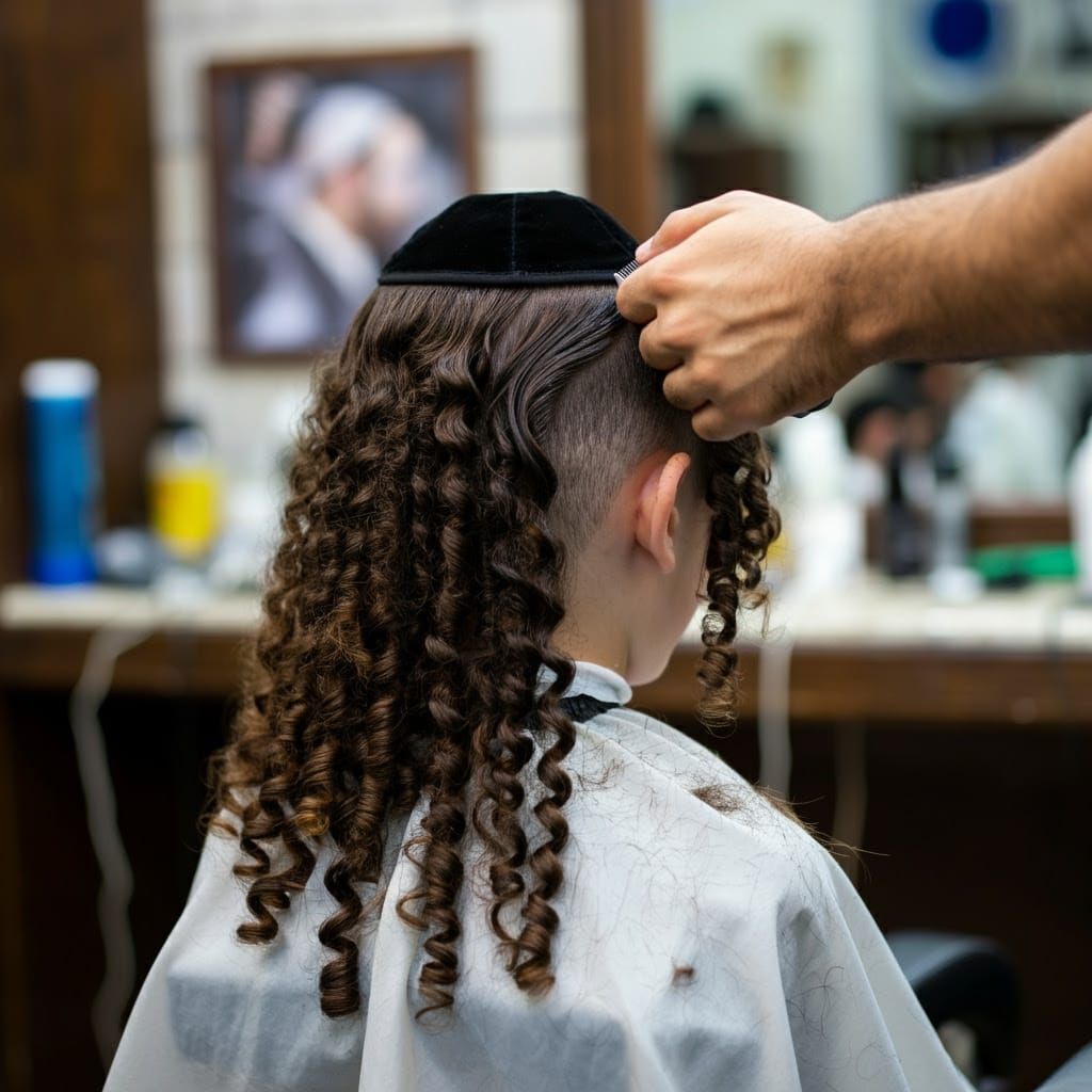 Orthodox Barber Trims Haredi Boy's Side Locks in Public