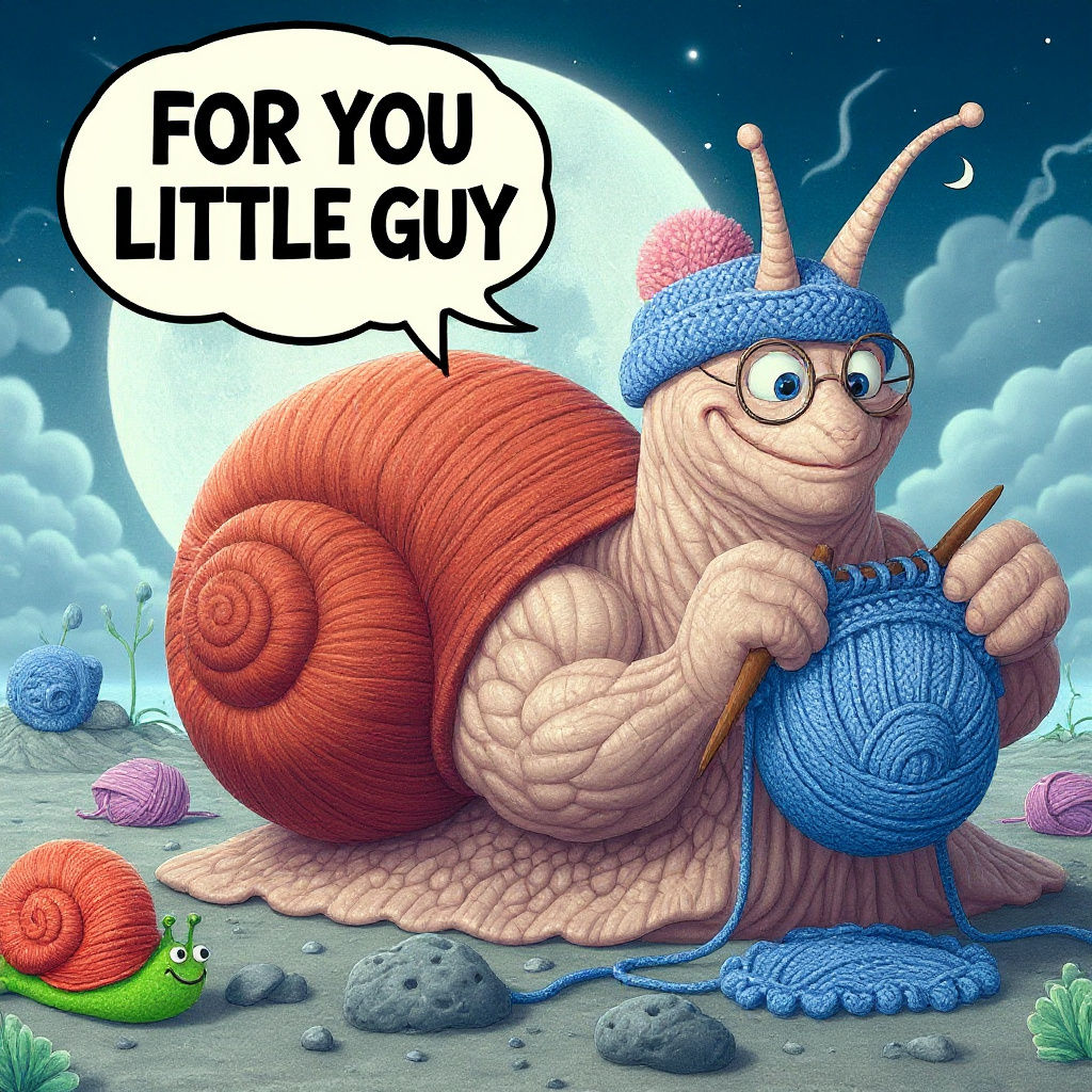 I’m knitting you a cozy shell to keep you warm this winter.