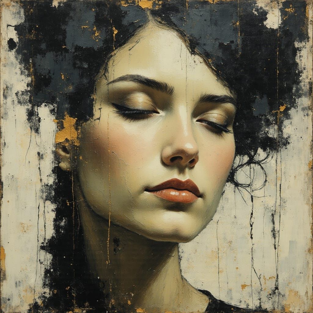 Oil Portrait of a Mysterious Woman with Fedora