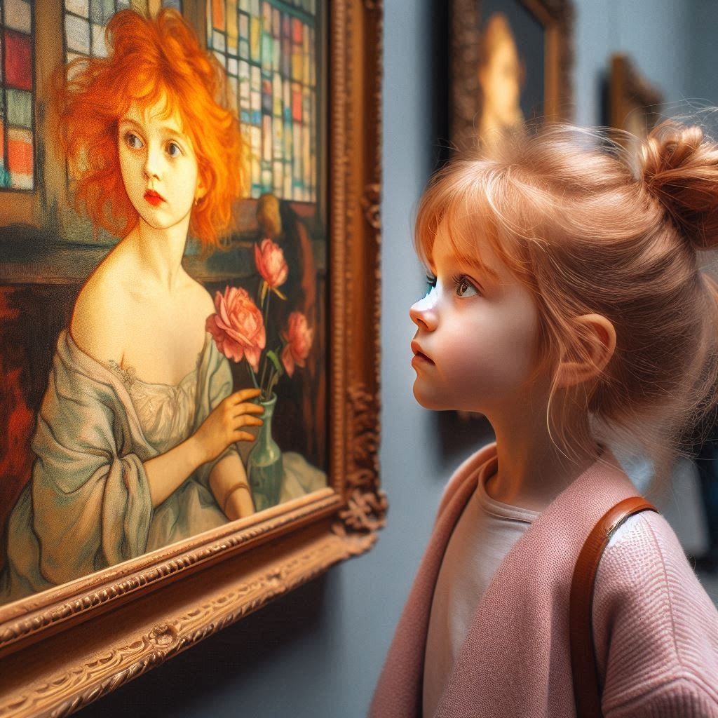 Admiring a Toulouse-Lautrec painting