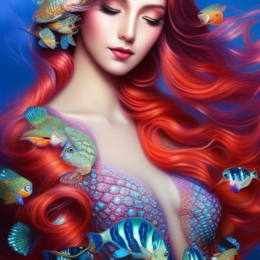 Mermaid Goddess Ai Generated Artwork Nightcafe Creator 1894