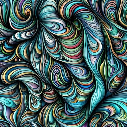 A floral seamless pattern abstract vector fractal, wave func...