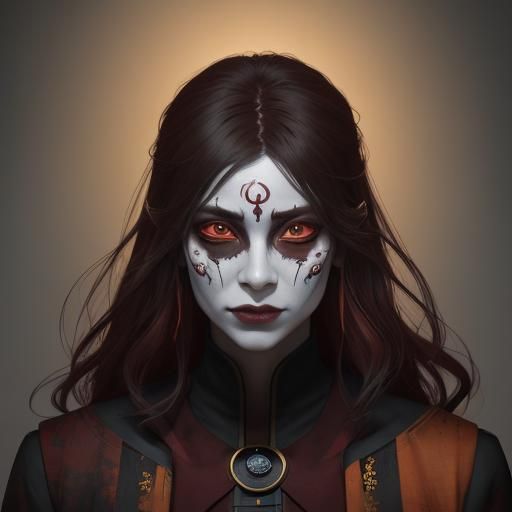 Yin & yang , fire & ice , black & red palette , hues , gradi...