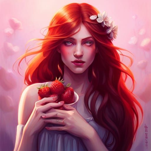 the strawberry girl AI Generated Artwork NightCafe Creator
