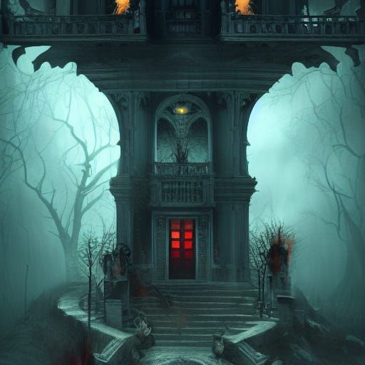 Ghost fright night Movie poster detailed matte painting, dee...