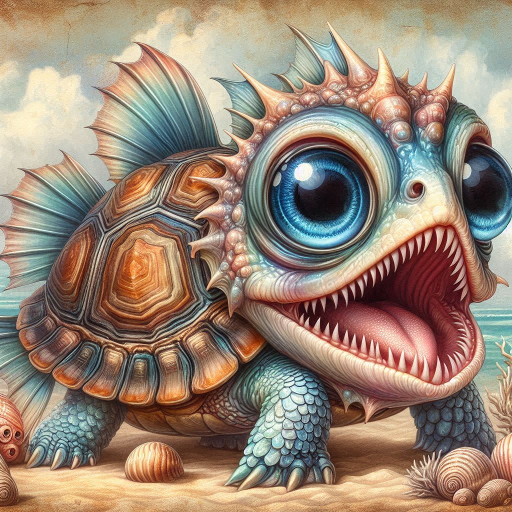 Fantasy animal Turtle and Fish AI Generated Artwork NightCafe Creator