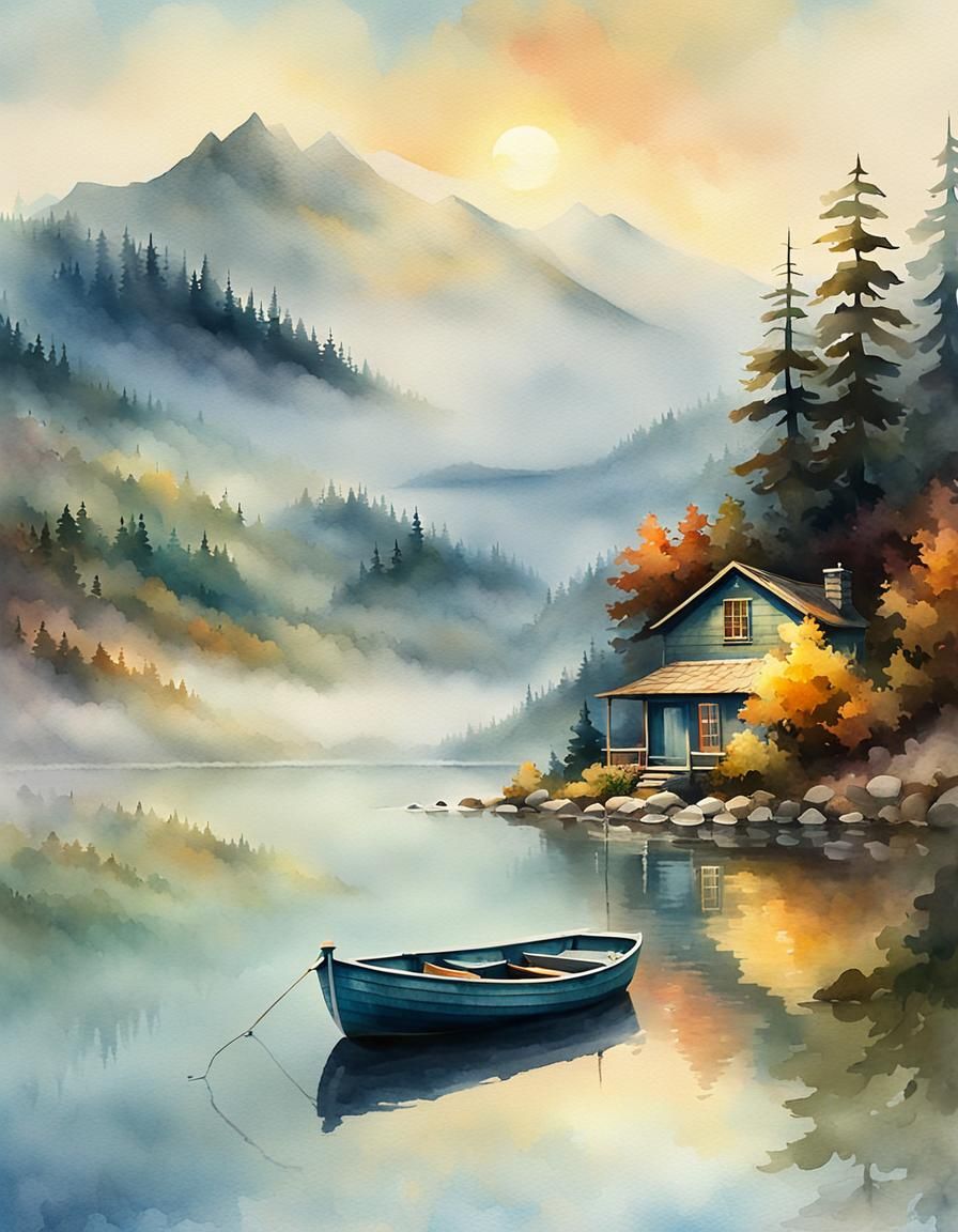 Autumnal Cottage Shore  by @Uwork