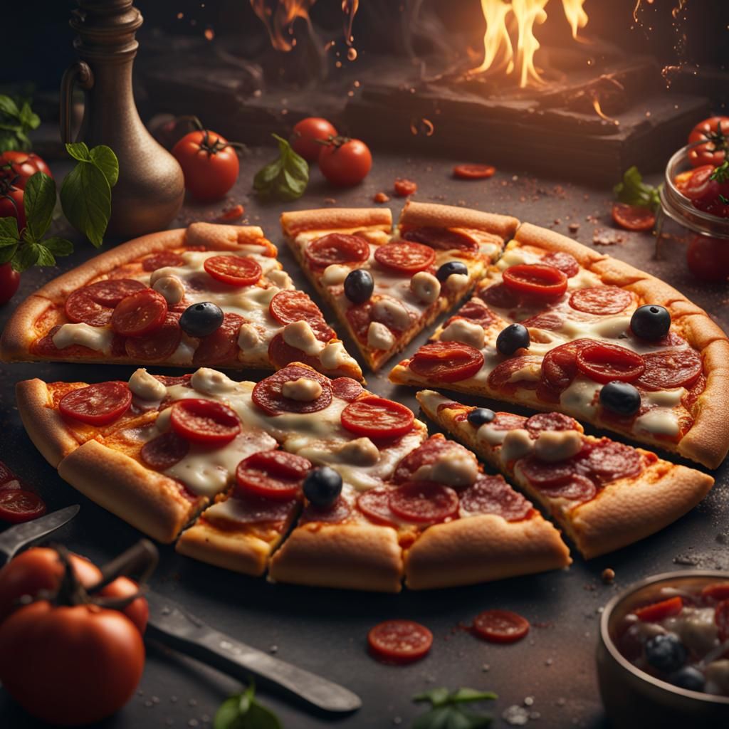 Pizza - AI Generated Artwork - NightCafe Creator