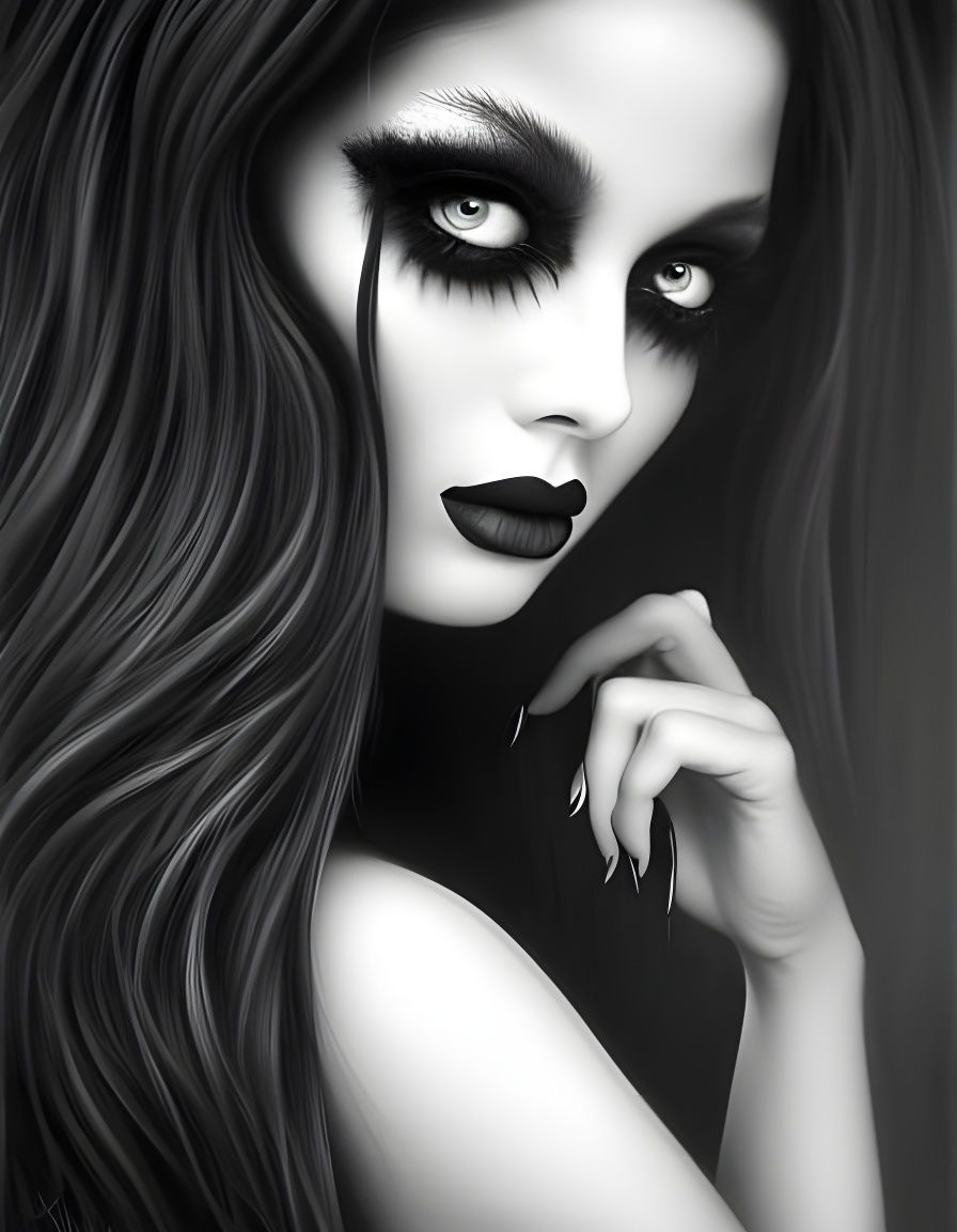 crying goth girl - AI Generated Artwork - NightCafe Creator