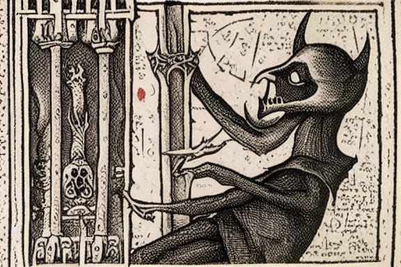 old evil book illustration