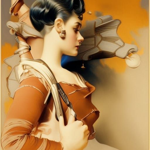 hyperdetailed 1900s two young leyendecker