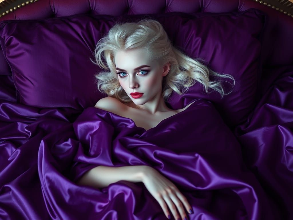 Luxurious, Art Deco-Inspired Portrait of an Albino Woman