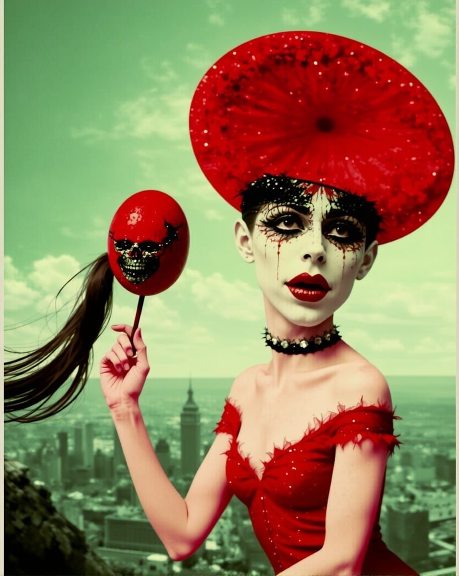 Zazu & Her Red Egg-Skull Maracas