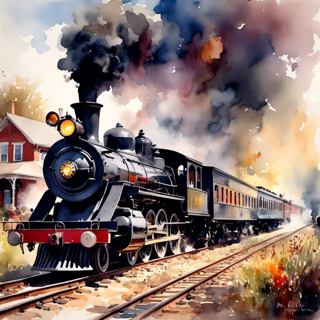 1800s steam train II - AI Generated Artwork - NightCafe Creator