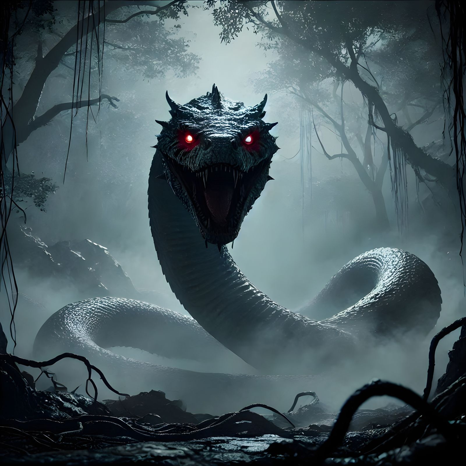 A dangerous giant snake